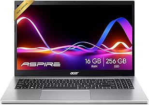 Aspire Premium Slim Laptop - 15.6" Full HD IPS 1080P Display - AMD Ryzen 3 7330U Quad-Core Processor - 16GB RAM - 256GB NVMe SSD - Webcam - Wi-Fi 6 - Windows 11 Pro - W/O Mouse