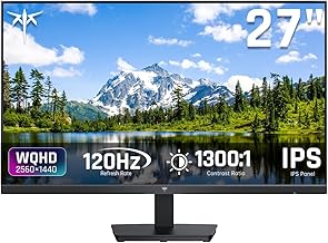 Sponsored Ad - 27 Inch Computer Monitor - QHD (2560 x 1440) Display, Up to 120Hz Monitor, IPS Panel, 123% sRGB, HDMI 2.0 x 2 & DP 1.4 x1, Adaptive Sync, Eye-Friendly Screen PC Monitors for Work Gaming