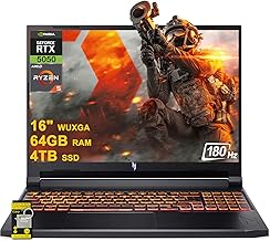 Nitro V 16 AI Gaming Laptop 16" WUXGA IPS 180Hz AMD Zen 4 Hexa-core Ryzen 5 240 64GB RAM 4TB SSD GeForce RTX 5050 (Up to 421 AI Tops) Backlit Win11 w/ICP Hub