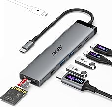 8 in 1 USB C Hub 10Gbps, USBC to HDMI Adapter 4K@60Hz, 2×USB-C 3.2, 2×USB A 3.0 Data Transfer, 100W PD Port Type C Multiport Splitter with SD/TF Card Reader, for Laptop, PC, Desktop, iPad Pro