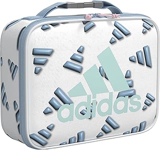 adidas Foundation Insulated Lunch Bag for Men and Women, 3D AOP White/Clear Sky Blue/Semi Flash Aqua Blue, One Size