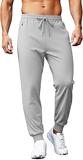 Sponsored Ad - Men's Joggers with Zip Pockets Lightweight Gym Athletic Pants Stretch Slim Track Sweatpants for Workout Running