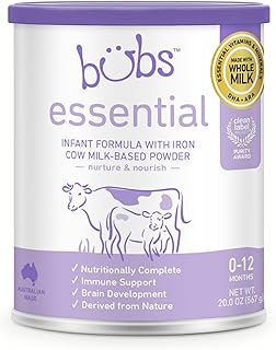 Sponsored Ad - Bubs Essential Infant Formula, with Iron, Cow Milk-Based Powder, for Infants 0-12 Months, Made with Non-GMO Milk, 20 oz