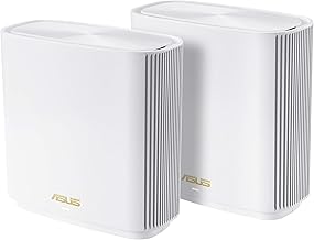 ZenWiFi XT9 AX7800 Tri-Band WiFi6 Mesh WiFiSystem (2Pack), 802.11ax, up to 5700 sq ft & 6+ Rooms, AiMesh, Lifetime Free Internet Security, Parental Controls, 2.5G WAN Port, UNII 4, White