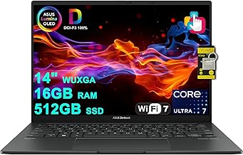 Sponsored Ad - Zenbook 14 Creator Laptop 14" WUXGA Lumina OLED Touch (500nits HDR, 100% DCI-P3) Intel 16-core Ultra 7 255H (Up to 13 Tops) 16GB RAM 512GB SSD for Business Work Win11 ICP Hub w/Copilot 