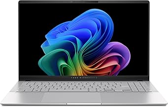 Vivobook S 15 Laptop; Copilot+ PC, 15.6” 3K 120Hz OLED Display, Qualcomm Snapdragon X Elite X1E-78-100 12-Core Processor, 16GB RAM, 1TB SSD, Windows 11 Home, Cool Silver, S5507QAD-PS96