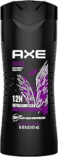 AXE Body Wash 12h Refreshing Scent Excite Crisp Coconut and Black Pepper Men's Body Wash with 100 percent Plant-Based Moisturizers 16 oz