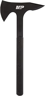 Smith & Wesson M&P Extraction & Evasion 16in S.S. Full Tang Tactical Axe with a Spearpoint Spine, Rubberized Handle and Sheath for Outdoor, Survival and EDC
