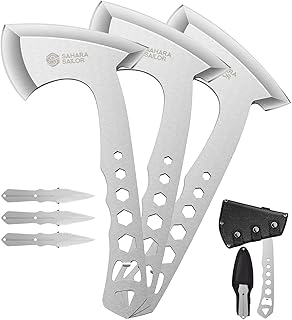 Sahara Sailor Throwing Axes, 3 Pack 10inch Throwing Axes and Tomahawks Set, with Bottle Openers, a Wrench and Nylon Sheath for Competiton and Recreation