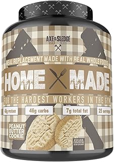 Axe & Sledge Supplements Home Made Whole-Foods-Based Meal Replacement Powder with Digestive Enzymes, Protein, Carbohydrates, and Fats, 25 servings (Peanut Butter Cookie)