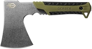 Gerber Gear Pack Hatchet - 3.5" Steel Blade Axe with Full Tang - Survival, Bushcraft and Camping Gear - with Mountable Nylon Sheath - Sage Green