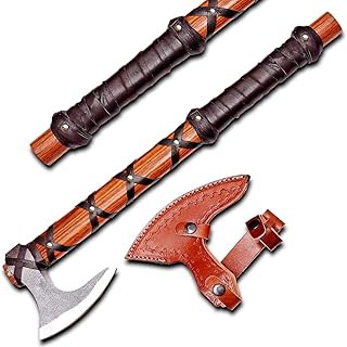 Sponsored Ad - Viking Axe of Ragnar Lothbrok Norse Viking Axe Sharp Blade Hunting Axe High Carbon Steel Blade with Rose Wood Handle Camping Axe Viking Hatchet Gift for Dad