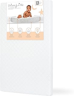 Dream On Me Sunset 3” Extra Firm Mini/Portable Crib Mattress, Fiber Core, Greenguard Gold & JPMA Certified, Fits Mini & Portable Cribs, Waterproof Vinyl Cover, 10-Year Limited Warranty