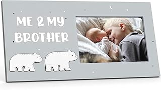 Me and My Brother Picture Frame, Sibling Keepsake Photo Frame, Baby Gift for Baby Shower for Newborn Toddler Boy, Little Sister Big Brother Gift, Little Boy Big Sister Gender Neutral Nursery Decor