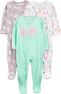 girls Loose-Fit Flame Resistant Fleece Footed Pajamas