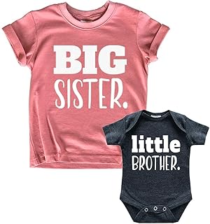 Sponsored Ad - big sister little brother outfit matching shirts sets baby newborn outfits shirt