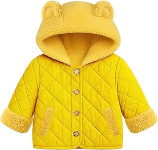 Sponsored Ad - Baby Girl Winter Jackets Coat with Hooded Toddler Light Button-up Outwear 12M-3Y