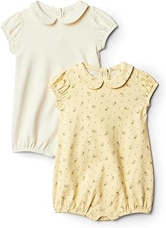 x Sofia Grainge Baby Girls' Short Sleeve Peter Pan Collar Romper, Pack of 2