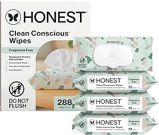 Sponsored Ad - Clean Conscious Multi-Use Wipes, Unscented Hypoallergenic Baby Wipes for Sensitive Skin, 99% Water Plant-Based Compostable Wipes, Geo Mood, 288 Count