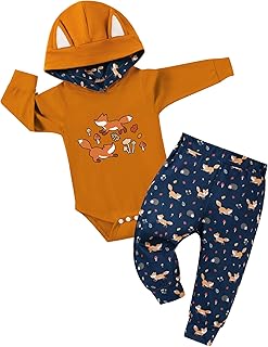 Baby Clothes Boy Newborn Outfits Animal Print Long Sleeve Romper and Pants 2PCS Fall Winter Infant Clothing Set