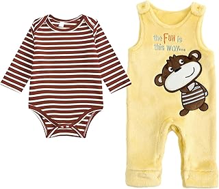 Sponsored Ad - Baby Boy Girl Fall Clothes Newborn Long Sleeve Outfit Baby Animal Two-piece Set Romper Overall