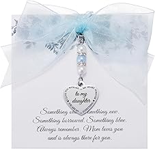 Sponsored Ad - Ralukiia Something Blue Charm Gift for Bride from Mom and Dad, Blue Bridal Bouquet Charm, Daughter Wedding Gifts from Parents, Bridal Shower Gift