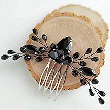 CLOACE Rhinestone Hair Comb Black Wedding Hair Piece Bride Crystal Side Combs Vintage Bridal Headpiece Bridesmaids Rhinestone Hair Accessories for Women and Girls