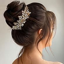 JAKAWIN Bride Crystal Wedding Hair Vine Gold Rhinestone Hair Piece Bridal Headpiece Hair Accessories for Women