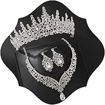 Sponsored Ad - Tiaras and Crowns for Women,Tiaras Earrings Necklace, Crystal Bridal Jewelry Set