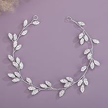 CZ Crystal Silver Headband for Wedding Brides Women Hair Accessories Sparkle Handmade Jewelry (Silver)