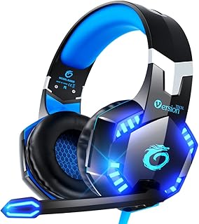 Sponsored Ad - VersionTECH. G2000 Gaming Headset for PS5 PS4 Xbox One Controller,Bass Surround Noise Cancelling Mic, Over Ear Headphones with LED Lights for Mac Laptop Xbox Series X S Nintendo Switch 
