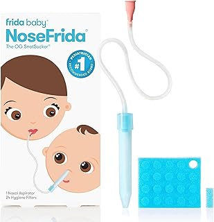 Frida Baby NoseFrida SnotSucker for Baby, Nasal Aspirator for Baby, Nose Sucker Baby Nasal Aspirator for Baby, Congestion Relief with 24 Extra Hygiene Filters