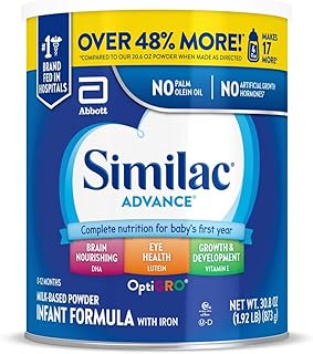 Similac Advance Infant Formula With Iron, Baby Formula Powder, 30.8-oz Value Can