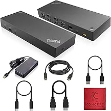 40AF0135US Lenovo Docking Station Dual Monitor Hybrid USB-C with USB-A, 135W, HDMI & DisplayPort Cable - Thinkpad Dock Station