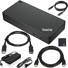 Lenovo ThinkPad USB Type-C Dock Gen 2 with 4K (40AY0090US) + ZoomSpeed HDMI Cable (with Ethernet) + ZoomSpeed DisplayPort Cable + Starter Bundle