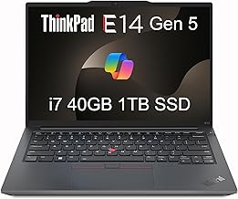 Lenovo ThinkPad E14 Gen 5 Business Laptop (14" FHD+ Anti-glare, Intel 10-Core i7-1355U, 40GB RAM, 1TB SSD) Backlit, Fingerprint, Fast Charge, 1080p RGB Webcam, Wi-Fi 6, Win 11 Pro w/ Copilot