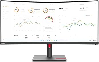 ThinkVision T34w-30 34" Class UW-QHD Curved Screen LED Monitor - 21:9 - Raven Black