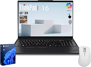 ThinkPad E16 Gen 2, 16" FHD+ Touchscreen Business Laptop, AMD Ryzen 5 7535U, 32GB DDR5 RAM, 1TB SSD, Fingerprint, Backlit Keyboard, Webcam, Wi-Fi 6E, HDMI, Windows 11 Pro, Black, w/Bundle