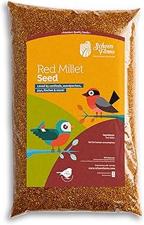 Red Millet (5 LBS) for Birds Cardinals, Chickadees, Nuthatches, Woodpeckers and Songbirds