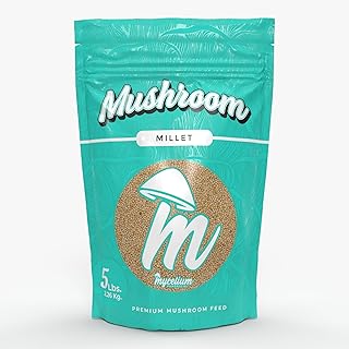 Sponsored Ad - Mycelium Premium Mushroom Spawn, Millet Grain I Organic Grain Feed Mushroom Growing Kit I Indoor Cultivation for Starter & Pro Home Growers I Non-GMO & Sourced from Local USA Farms, 5lb