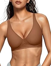 OEAK Womens Deep V Bras Wireless Comfortable Bra Supportive No Underwire Bras Tshirt Push Up Bralettes Plunge Seamless Bra