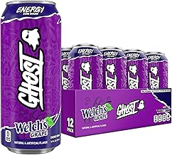 GHOST Energy Drink - 12-Pack, Welch's Grape, 16oz Cans - Energy & Focus & No Artificial Colors - 200mg of Natural Caffeine, L-Carnitine & Taurine - Gluten-Free & Vegan