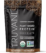 Truvani Vegan Pea Protein Powder | Chocolate | 20g Organic Plant Based Protein | 10 Servings | Keto | Gluten & Dairy Free | Low Carb | No Added Sugar
