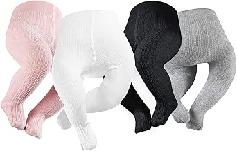 Petrass Baby Girls Cable Knitted Tights Infant Full-Footed Seamless Cotton Tights New-born Girls Seamless Leggings 3/4/5/6