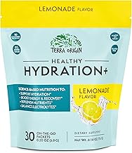 Sponsored Ad - TERRA ORIGIN Healthy Hydration+ Electrolyte Powder Packets | Sugar Free, Gluten Free Drink Mix | Lemonade | 30 Servings (1-Pack)
