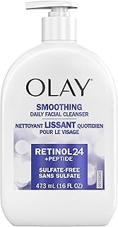Face Wash, Daily Facial Cleanser with Retinol, Peptides & Glycerin - Smoothing, Noursihes Skin Surface, Hydrates while Cleansing - Sulfate-Free, Paraben-Free, 16 Oz