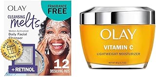Retinol Face Cleansing Melts (12 ct.) + Olay Vitamin C Lightweight Face Moisturizer (1.7 oz)