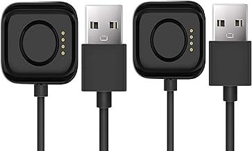 Compatible with OnePlus Watch 3 Charger, Lamshaw USB Charging Dock Cable Compatible with OnePlus Watch 3, 2, 2R Smartwatch (2 Pack-Black+Black)