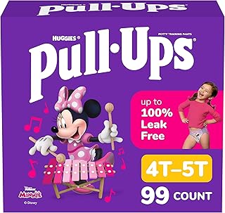 Sponsored Ad - Girls' Potty Training Pants, Size 4T-5T Training Underwear (38-50 lbs), 99 Count (3 Packs of 33)