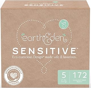 Sensitive | Eco-Conscious & Hypoallergenic Diapers | Size 5 | 172 Count